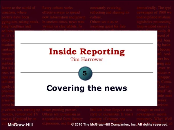 Inside Reporting Tim Harrower