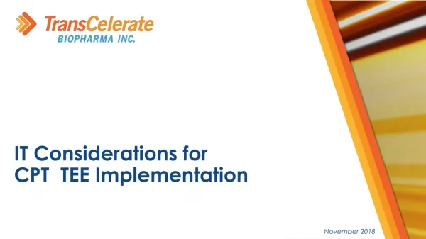 IT Considerations for CPT TEE Implementation