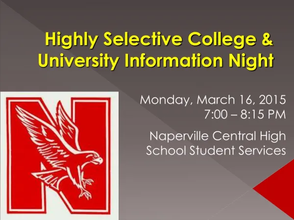 Highly Selective College &amp; University Information Night
