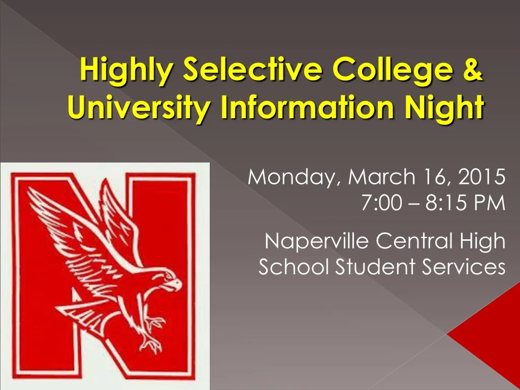highly selective college university information night