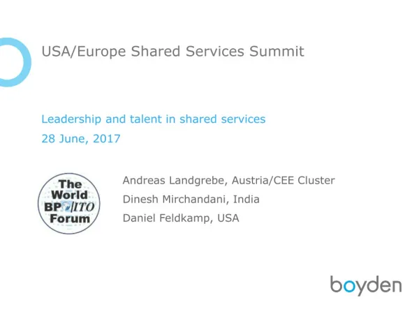 USA/Europe Shared Services Summit