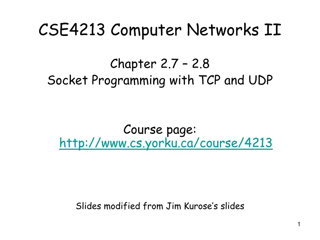 cse4213 computer networks ii