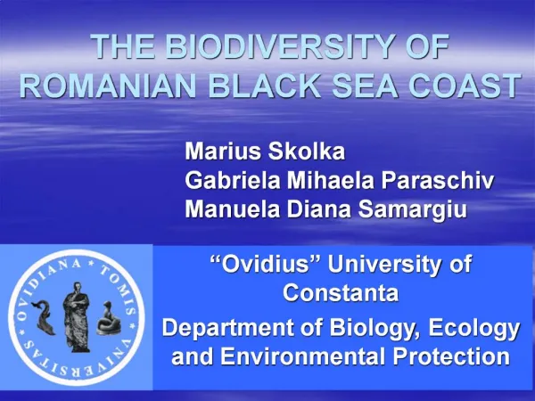 THE BIODIVERSITY OF ROMANIAN BLACK SEA COAST