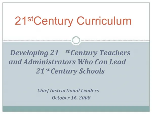 21st Century Curriculum