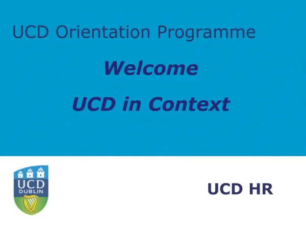 UCD Orientation Programme