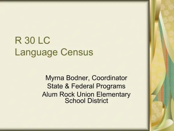 R 30 LC Language Census