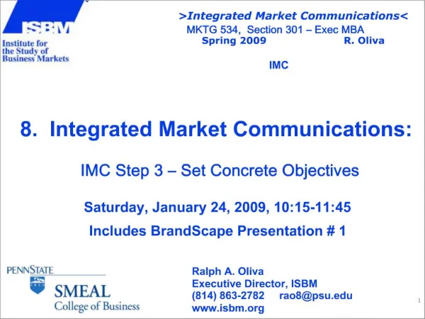 8. Integrated Market Communications: