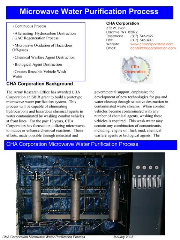 Microwave Water Purification Process