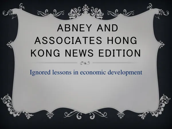 abney and associates hong kong news edition | Ignored lesson