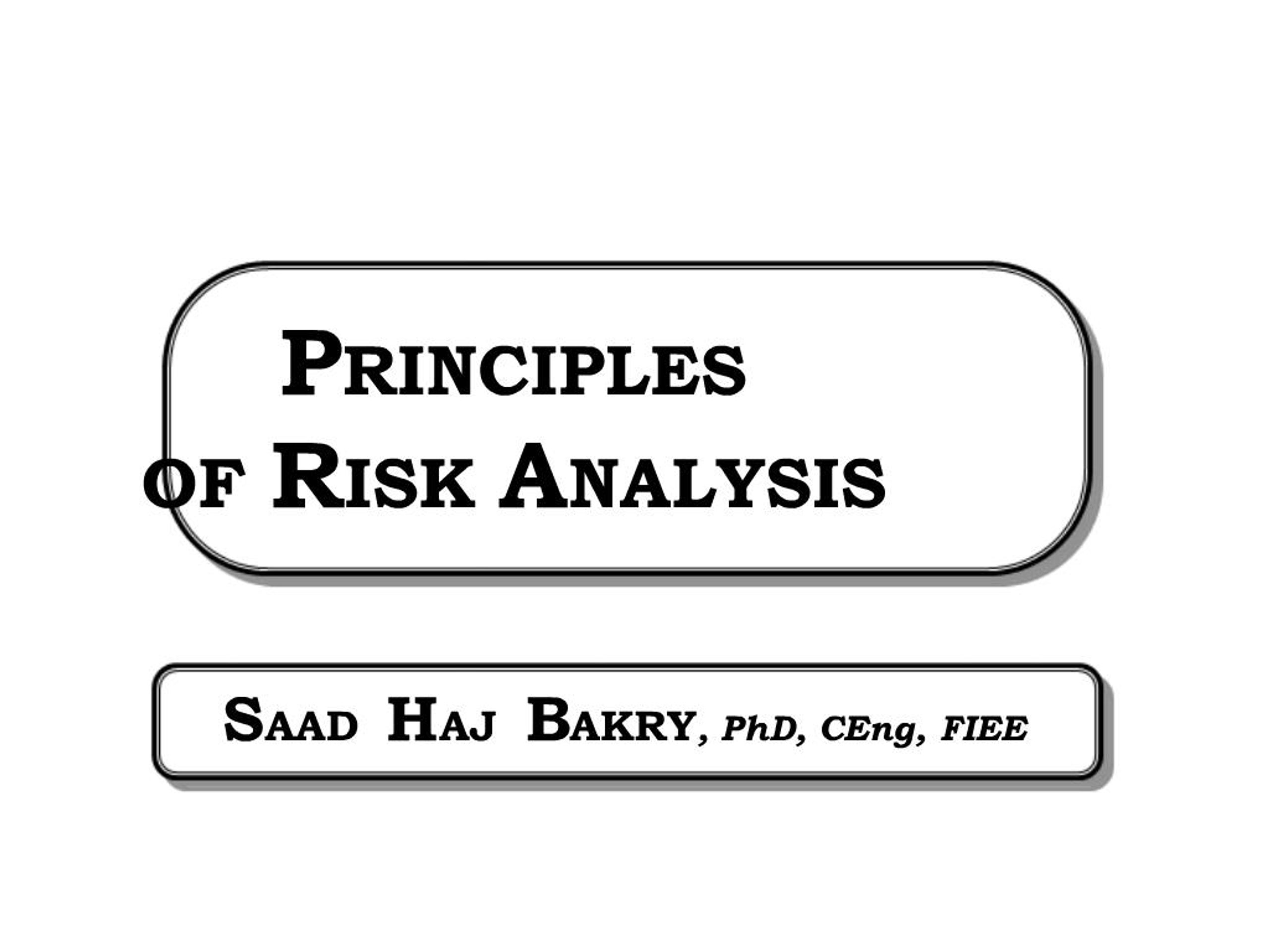 PPT - PRINCIPLES OF RISK ANALYSIS PowerPoint Presentation, free ...