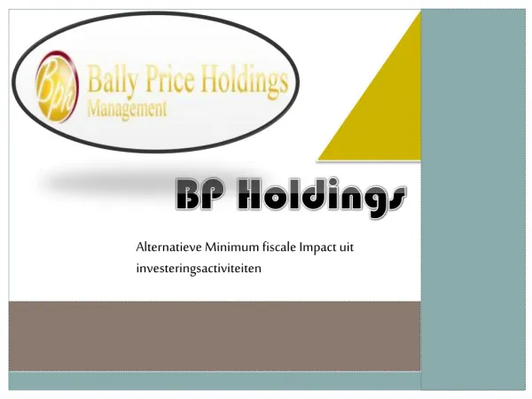 BP Holdings-Alternatieve Minimum fiscale Impact uit invester