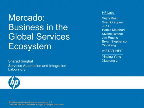 Mercado: Business in the Global Services Ecosystem