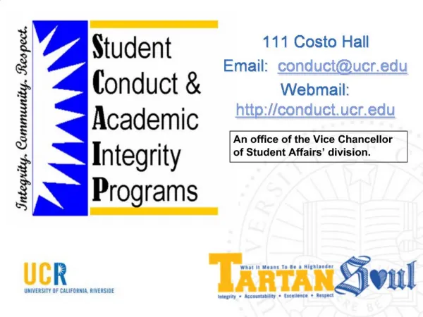 111 Costo Hall Email: conductucr Webmail: conduct.ucr