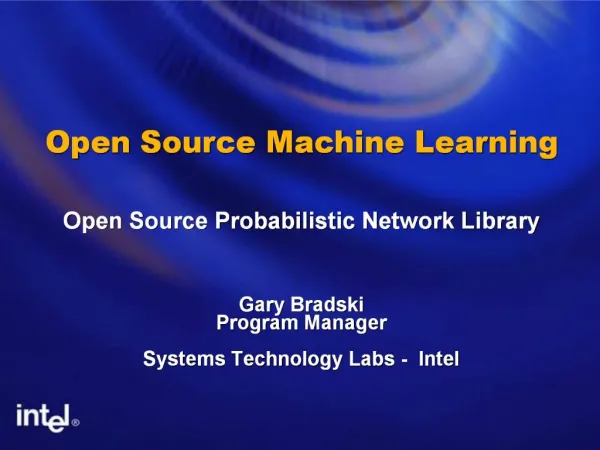 Open Source Machine Learning