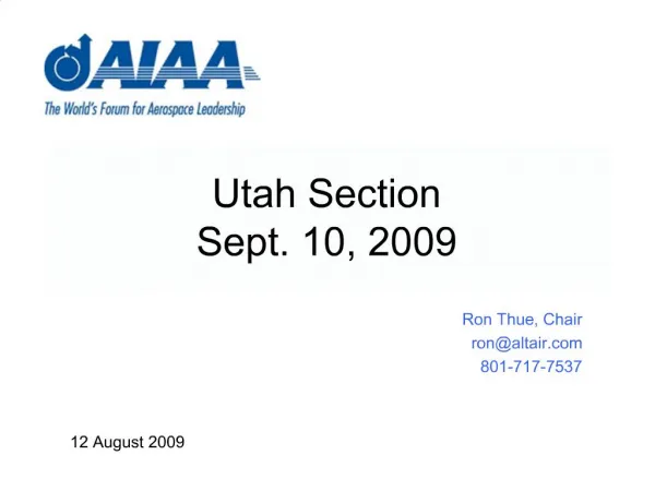 Utah Section Sept. 10, 2009