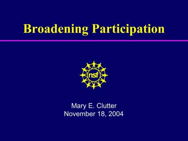 Broadening Participation