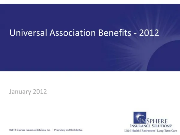 Universal Association Benefits - 2012