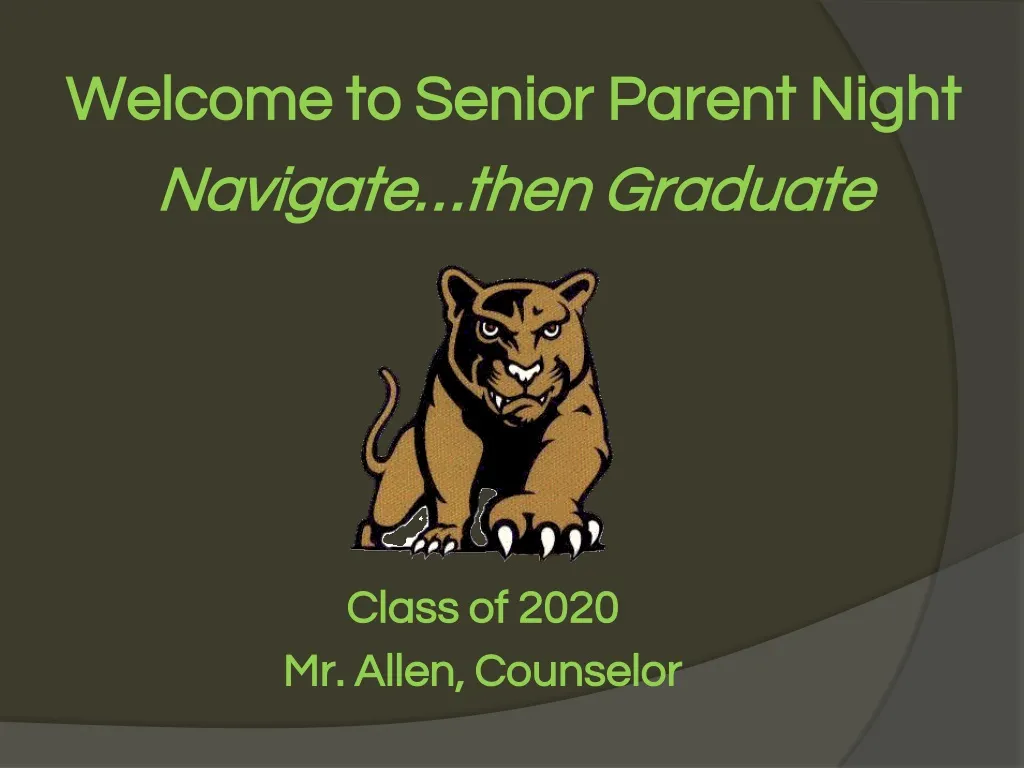 welcome to senior parent night navigate then