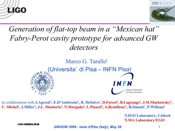 Generation of flat-top beam in a Mexican hat Fabry-Perot cavity prototype for advanced GW detectors