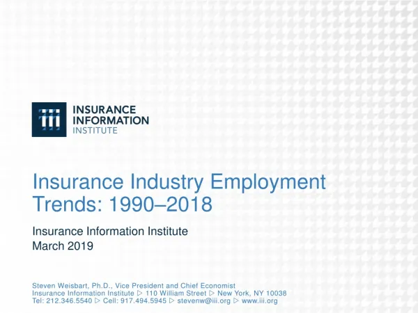 Insurance Industry Employment Trends: 1990–2018