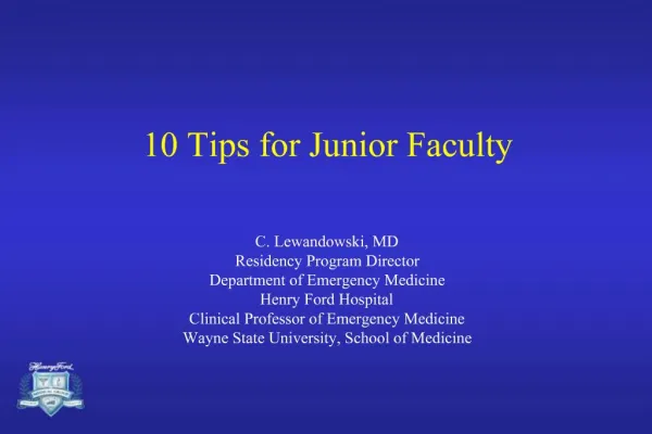 10 Tips for Junior Faculty