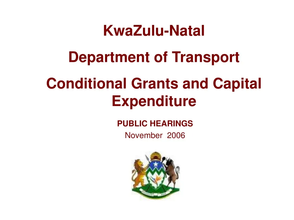 kwazulu natal department of transport conditional