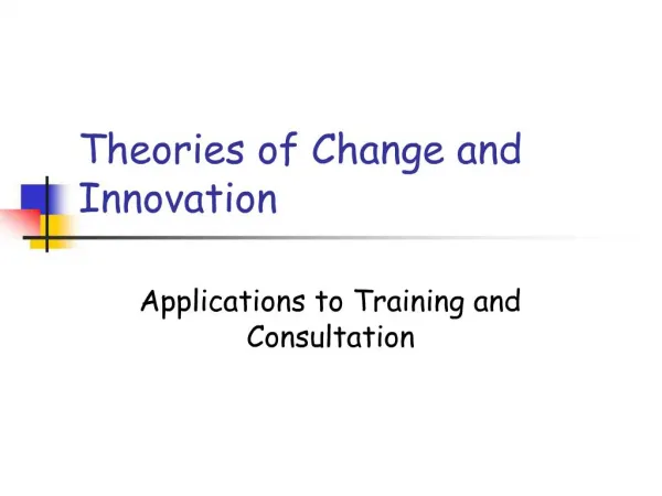 Theories of Change and Innovation