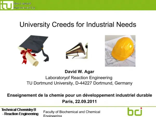 University Creeds for Industrial Needs