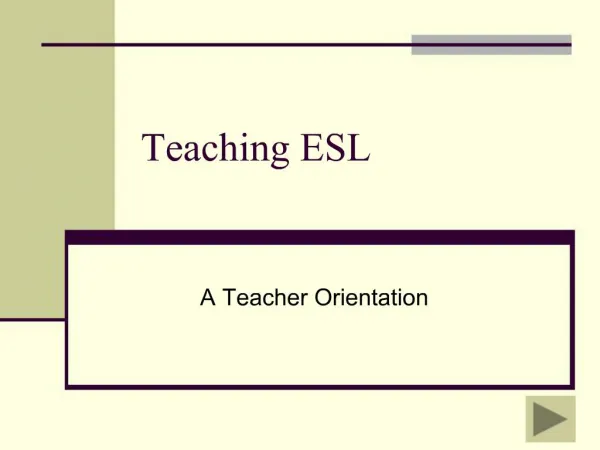 Teaching ESL
