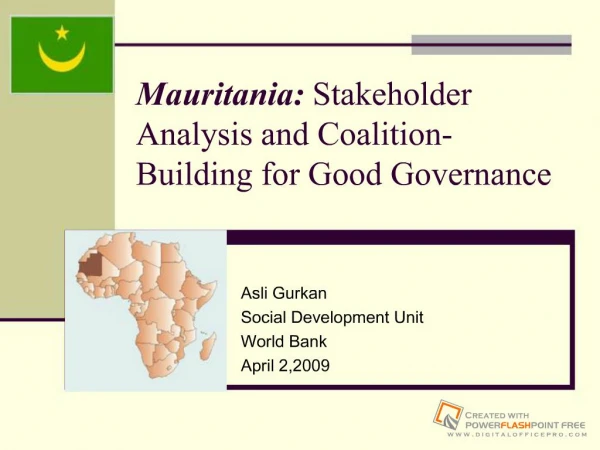 Mauritania: Stakeholder Analysis and Coalition-Building for Good Governance