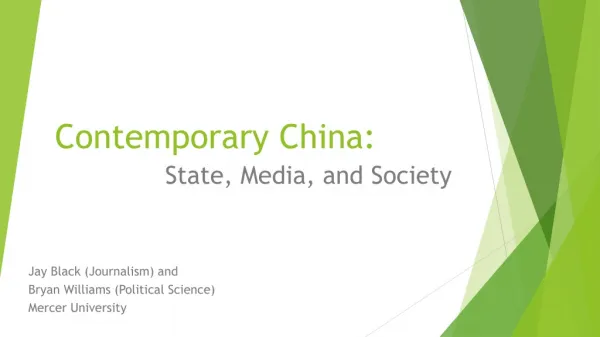 Contemporary China: