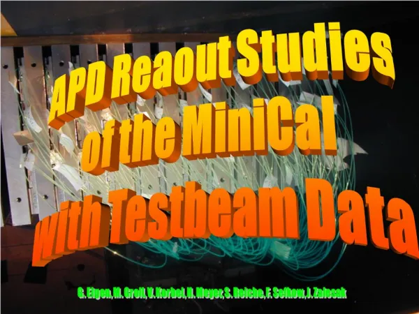 APD Reaout Studies of the MiniCal with Testbeam Data