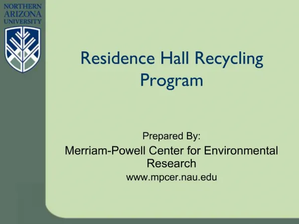 Residence Hall Recycling Program