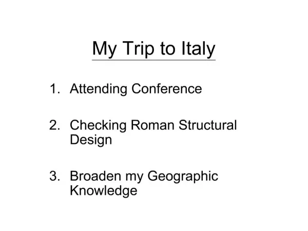 My Trip to Italy