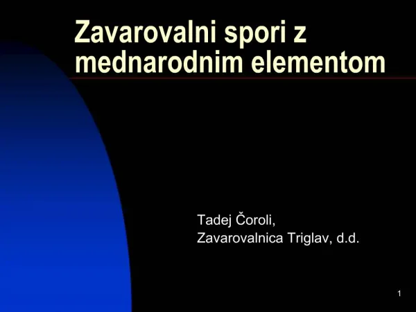 Zavarovalni spori z mednarodnim elementom