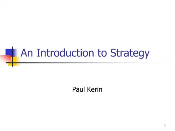 An Introduction to Strategy