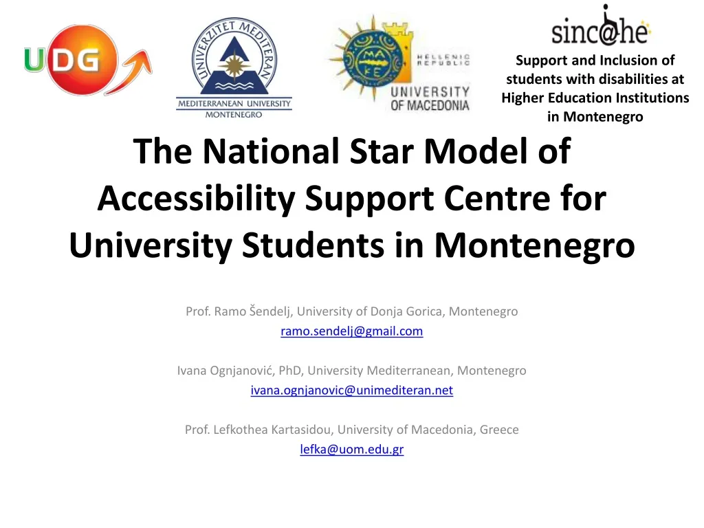 the national star model of accessibility support centre for university students in montenegro