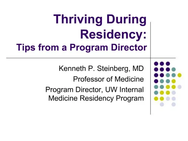 Thriving During Residency: Tips from a Program Director