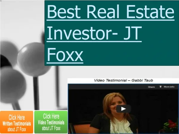 Best Real Estate Investor- JT Foxx