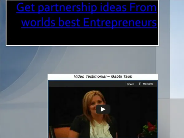 Get partnership ideas From worlds best Entrepreneurs
