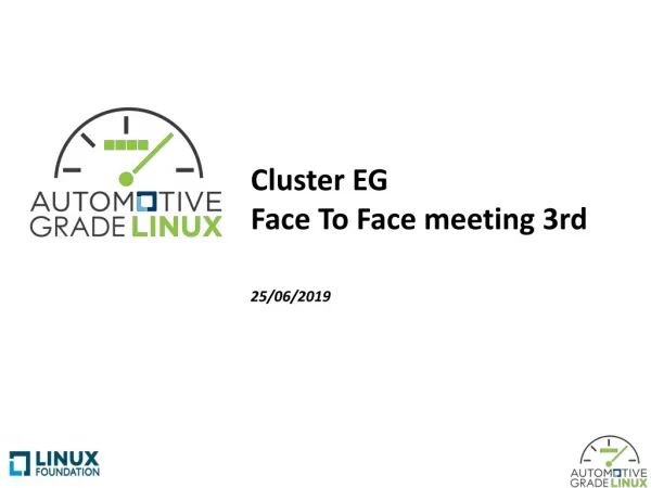 Cluster EG Face To Face meeting 3rd