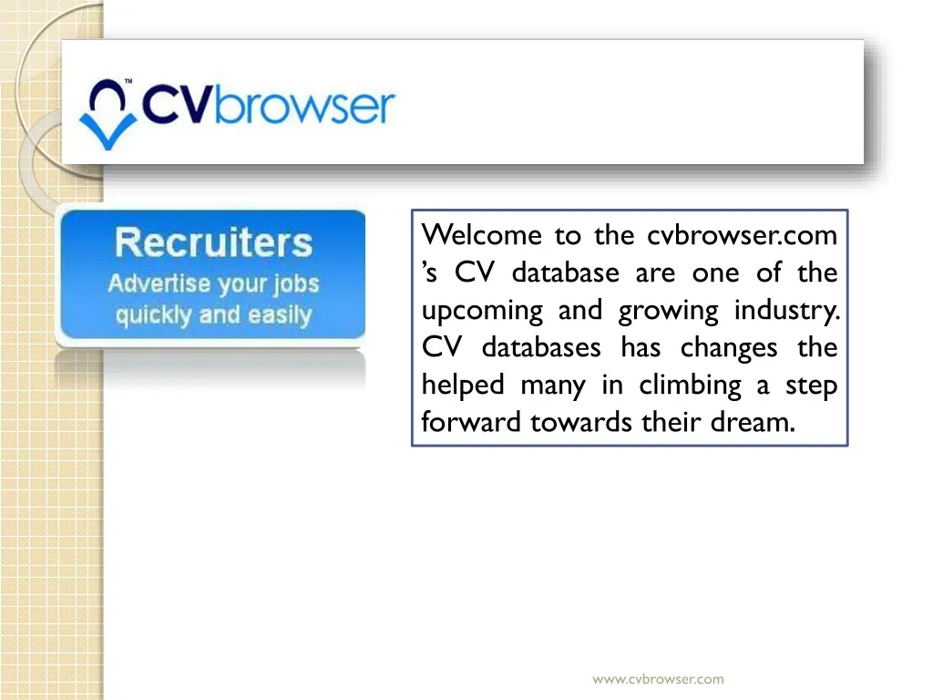welcome to the cvbrowser com s cv database