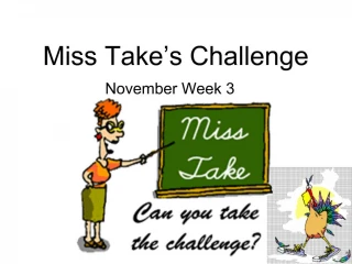 Miss Take's Challenge - slide 1