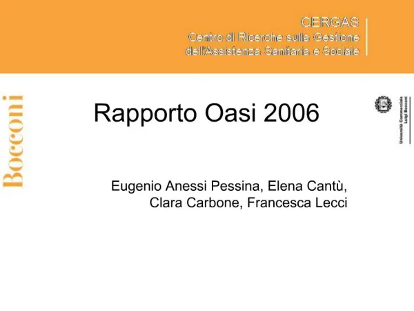 Rapporto Oasi 2006