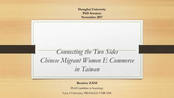 Connecting the Two Sides Chinese Migrant Women E Commerce in Taiwan