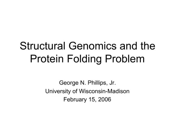 Structural Genomics and the Protein Folding Problem