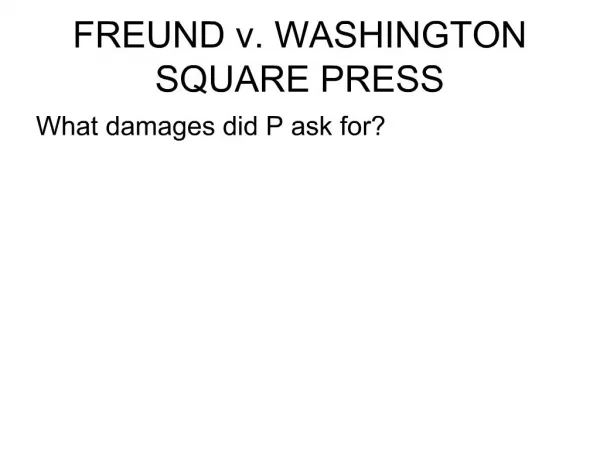 FREUND v. WASHINGTON SQUARE PRESS