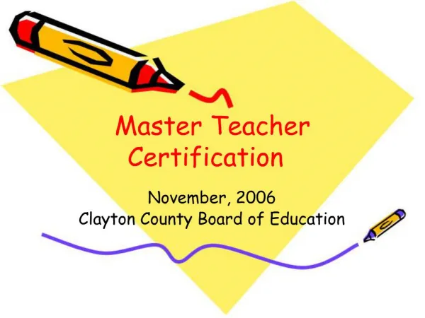 Master Teacher Certification