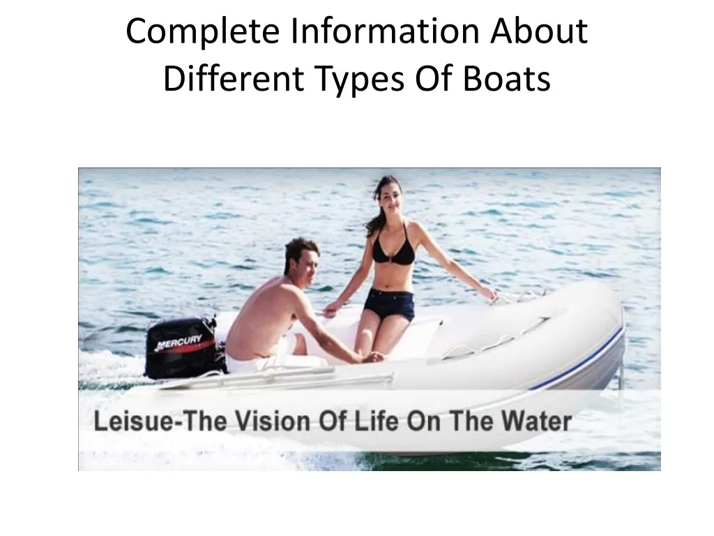 complete information about different types of boats
