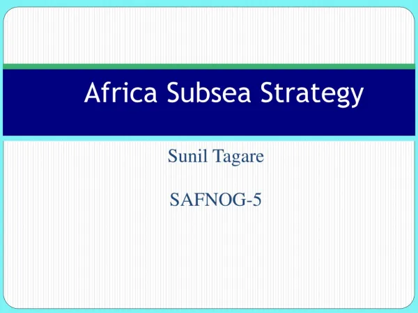Africa Subsea Strategy